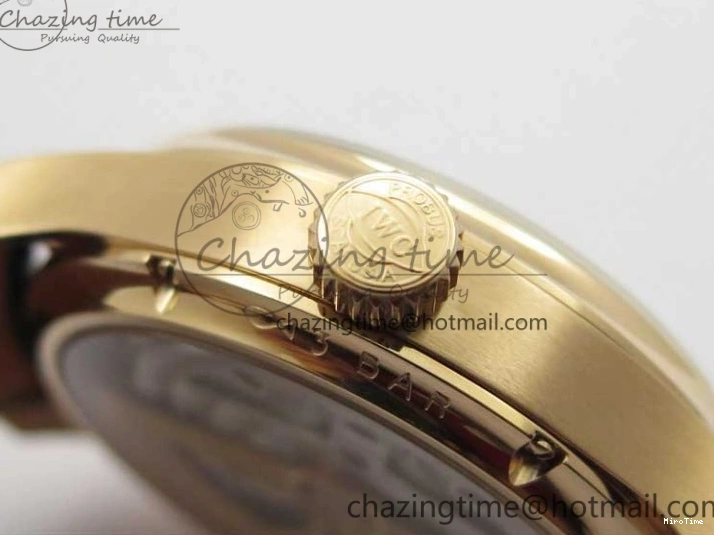 MIROTIME 0307 Elegant Portugieser Perpetual Calendar IW503302 RG V9F 1:1 Best Edition Gray Dial on Black Leather Strap A 7096